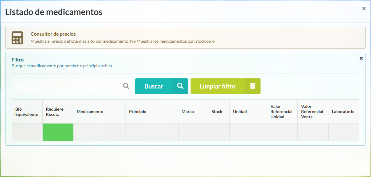Buscador y catálogo online de Farmacia Popular Constitución