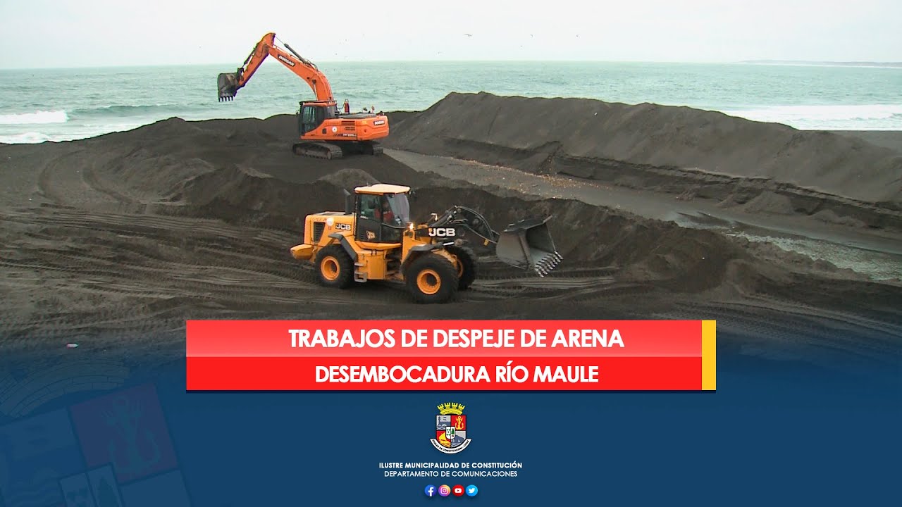 TRABAJOS DESPEJE DE ARENA, DESEMBOCADURA RÍO MAULE.