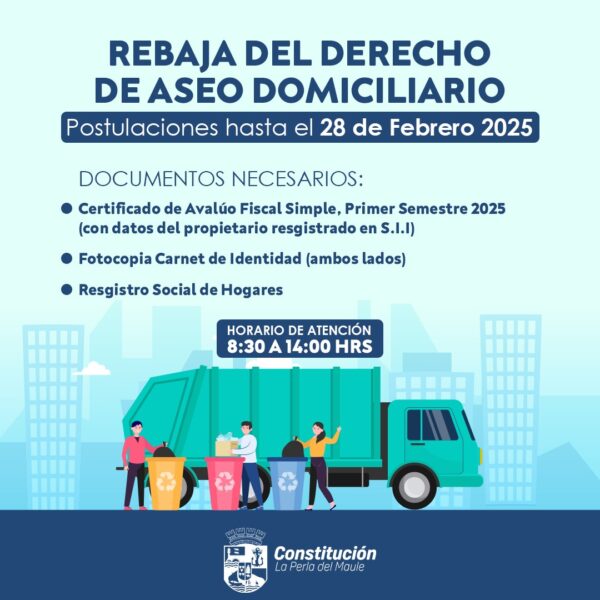 REBAJA DEL DERECHO DE ASEO DOMICILIARIO