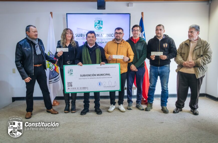 MUNICIPALIDAD DE CONSTITUCIÓN IMPULSA EL DESARROLLO COMUNITARIO CON LA ENTREGA DE MÁS DE 79 MILLONES EN SUBVENCIONES