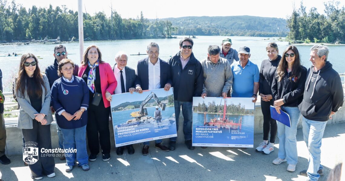 DIRECCIÓN NACIONAL DE OBRAS PORTUARIAS VISITA CONSTITUCIÓN PARA VER LOS AVANCES DE LOS PROYECTOS DE «REPOSICIÓN TRES MUELLES FLOTANTES RÍO MAULE», «REPOSICIÓN DE EMERGENCIA PROTECCIÓN DE RIBERA RÍO MAULE» Y «CONSTRUCCIÓN DE ESPIGÓN MARÍTIMO EN CALETA PELLINES»