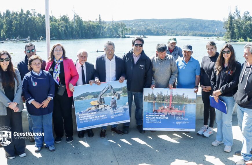 DIRECCIÓN NACIONAL DE OBRAS PORTUARIAS VISITA CONSTITUCIÓN PARA VER LOS AVANCES DE LOS PROYECTOS DE «REPOSICIÓN TRES MUELLES FLOTANTES RÍO MAULE», «REPOSICIÓN DE EMERGENCIA PROTECCIÓN DE RIBERA RÍO MAULE» Y «CONSTRUCCIÓN DE ESPIGÓN MARÍTIMO EN CALETA PELLINES»